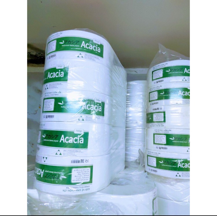 Combo 10 cuộn Giấy vệ sinh công nghiệp ACACIA - 700 g