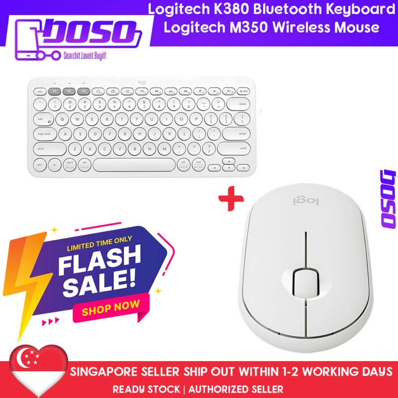 Logitech K380 Slim Multi-Device Bluetooth Keyboard (iOS, Android, OSX, iPhone) + Logitech Pebble M350 Wireless Mouse with Bluetooth or USB - Silent, Slim Computer Mouse with Quiet Click for Laptop, Notebook, PC and Mac (Bundle Promo) Singapore