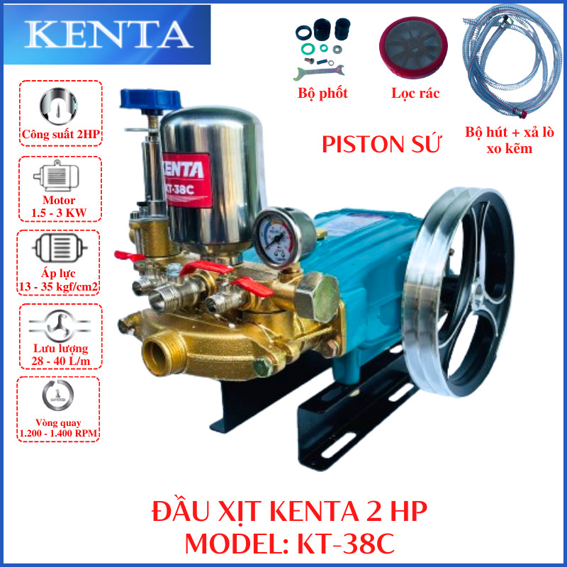 Đầu xịt rửa xe áp lực ty sứ kenta 1hp và 2hp model kt-28c và kt-38c | công nghệ nhật bản | bảo hành 12 tháng