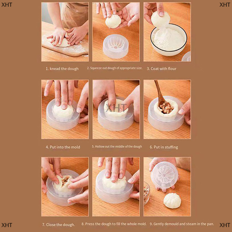 XHT Trung Quốc baozi khuôn DIY Pastry Pie bánh bao Maker hấp nhồi Bun làm khuôn Bun các nhà sản xuất nhà bếp tiện ích Baking Pastry công cụ