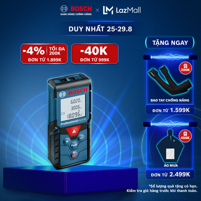 Máy đo khoảng cách laser Bosch GLM 40