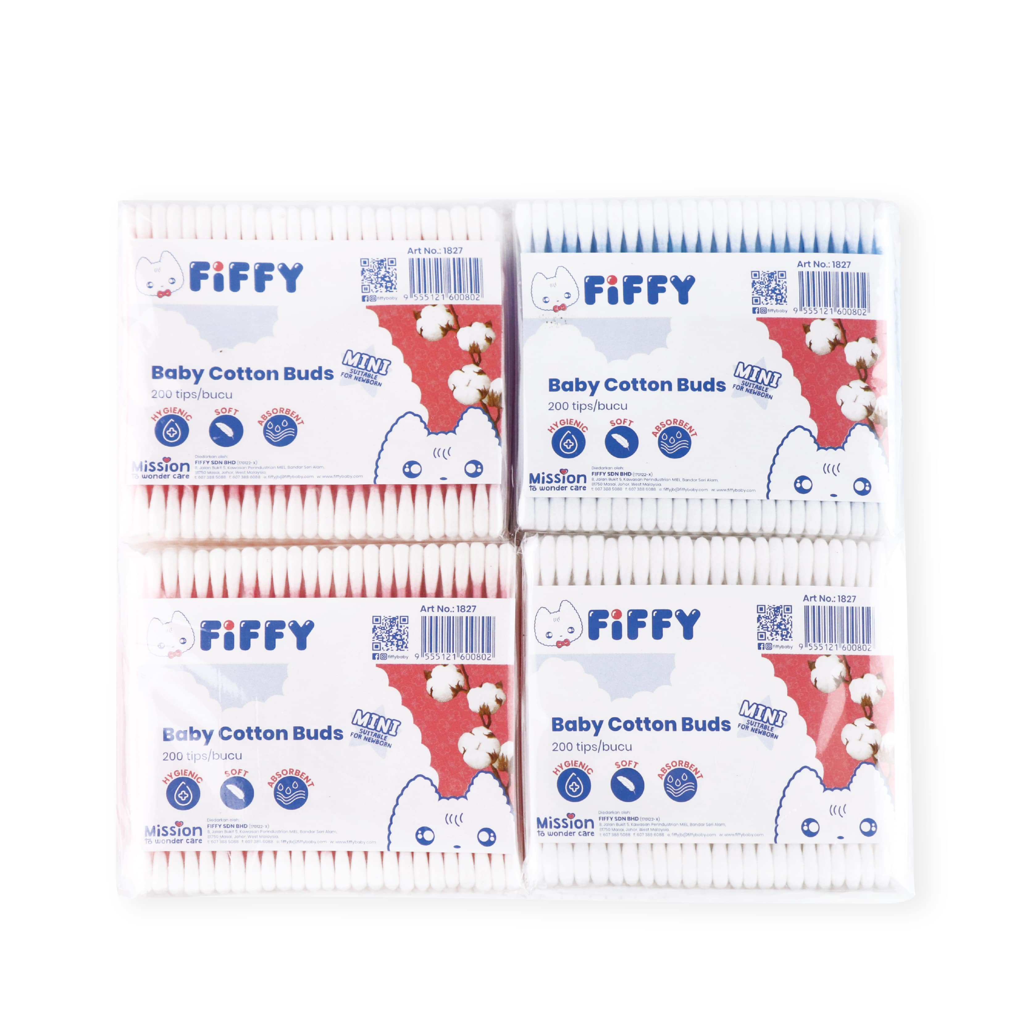 FIFFY MULTIPURPOSE MINI COTTON BUD (400 PCS) PUTIK KAPAS BAYI (1827X4)
