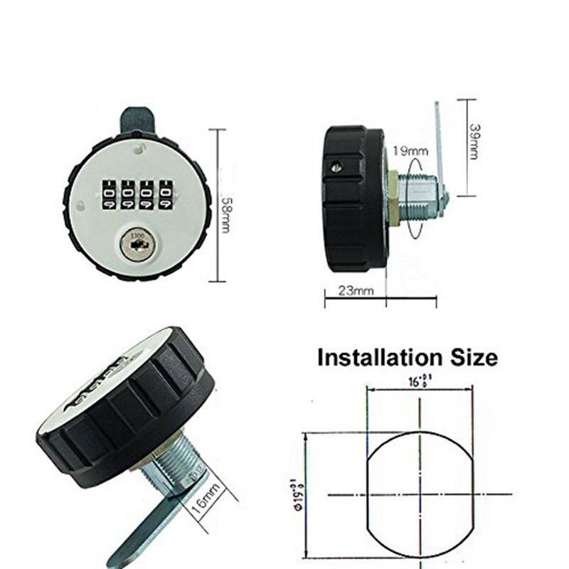 Kết Hợp Tủ Ổ khóa 4 Chữ Số Keyless Cho Cửa Ngăn kéo phòng gym trường học Locker Với Key Reset Cửa Khóa Mã Hóa 20Mm Với Key