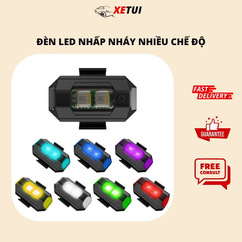 Đèn led nháy nhiều chế độ màu gắn xe ô tô, xe máy cảnh báo, trang trí