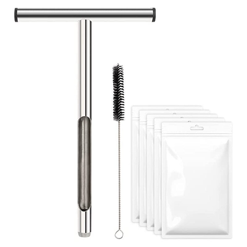 (WUND) 1 Set Soil Sample Probe 12.2 Inches Soil Sampler Soil Probes for Soil Sampling Plant Care Lawn Garden Farm 5 Bags & 1 Brush