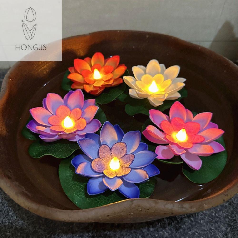 LED Lotus Flower Light – Plastic Electric Lamp With Red Petals For Buddha Altar, Meditation, Pool, Party Centerpiece