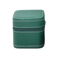 ZEFUVA with Removable Cushion Watch Box Portable PU Leather Wristwatch Display Case Zipper Closure Square Watch Packaging Box Jewelry Storage Case
