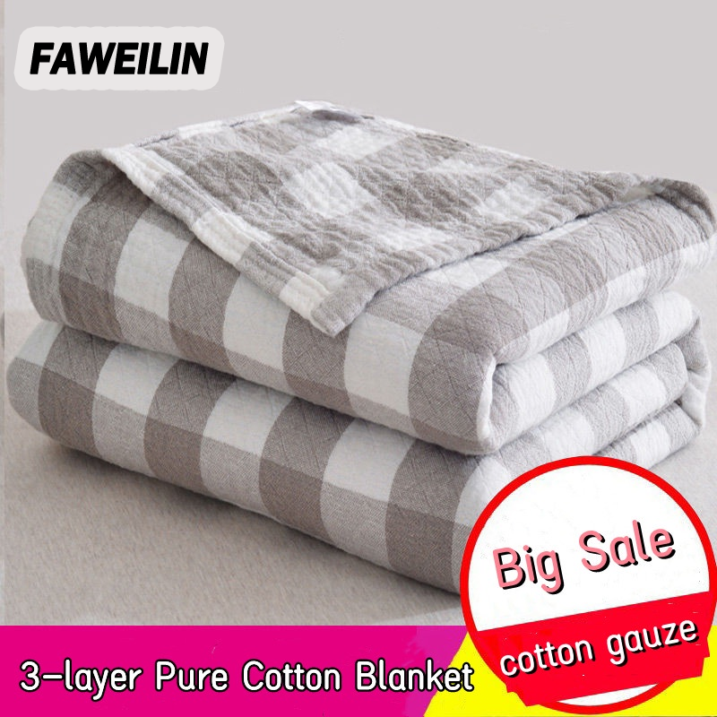 FAWEILIN [รหัส CLS2404A ส่วนลด30K เดี่ยว150K] ผ้าห่มเดี่ยว/คู่ผ้าฝ้ายบางฤดูร้อนสบาย ราคา 409 บาท*ส่งฟรี
