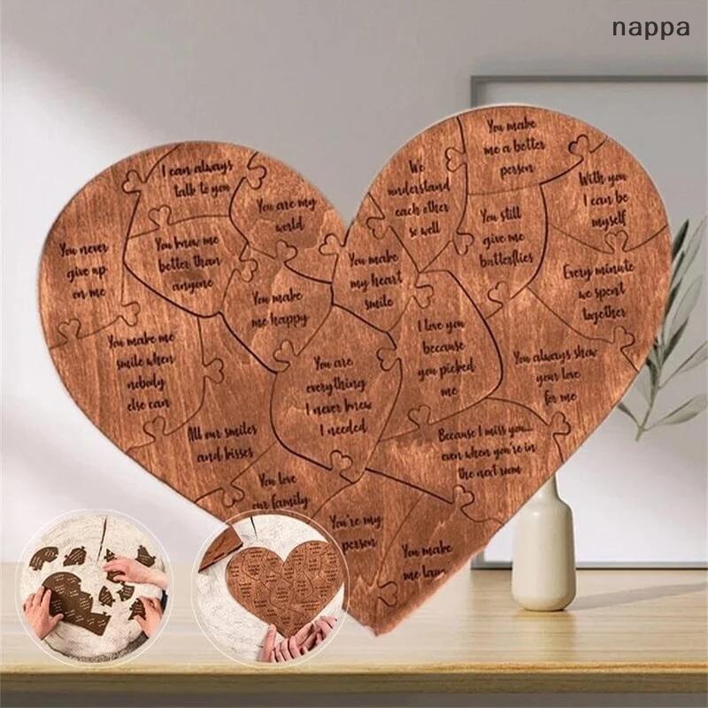 ✨[nappa] Tùy Chỉnh Khắc Câu Đố 20 Lý Do Tại Sao Tôi Yêu Bạn Cá Nhân Bằng Gỗ Món Quà Tình Cảm Cho Lãng Mạn Trang Trí Nội Thất Cặp Vợ Chồng