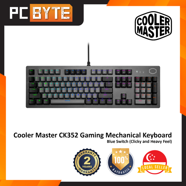 Cooler Master CK352 - Gaming Mechanical Keyboard (Space Gray Sandblasted Aluminum, RGB Backlight) Singapore