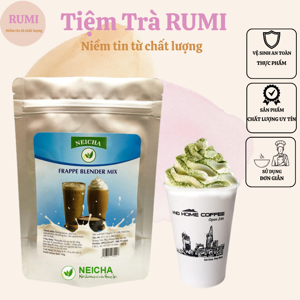 Bột Mix (frappe) Neicha chống tách lớp đồ uống gói 1kg