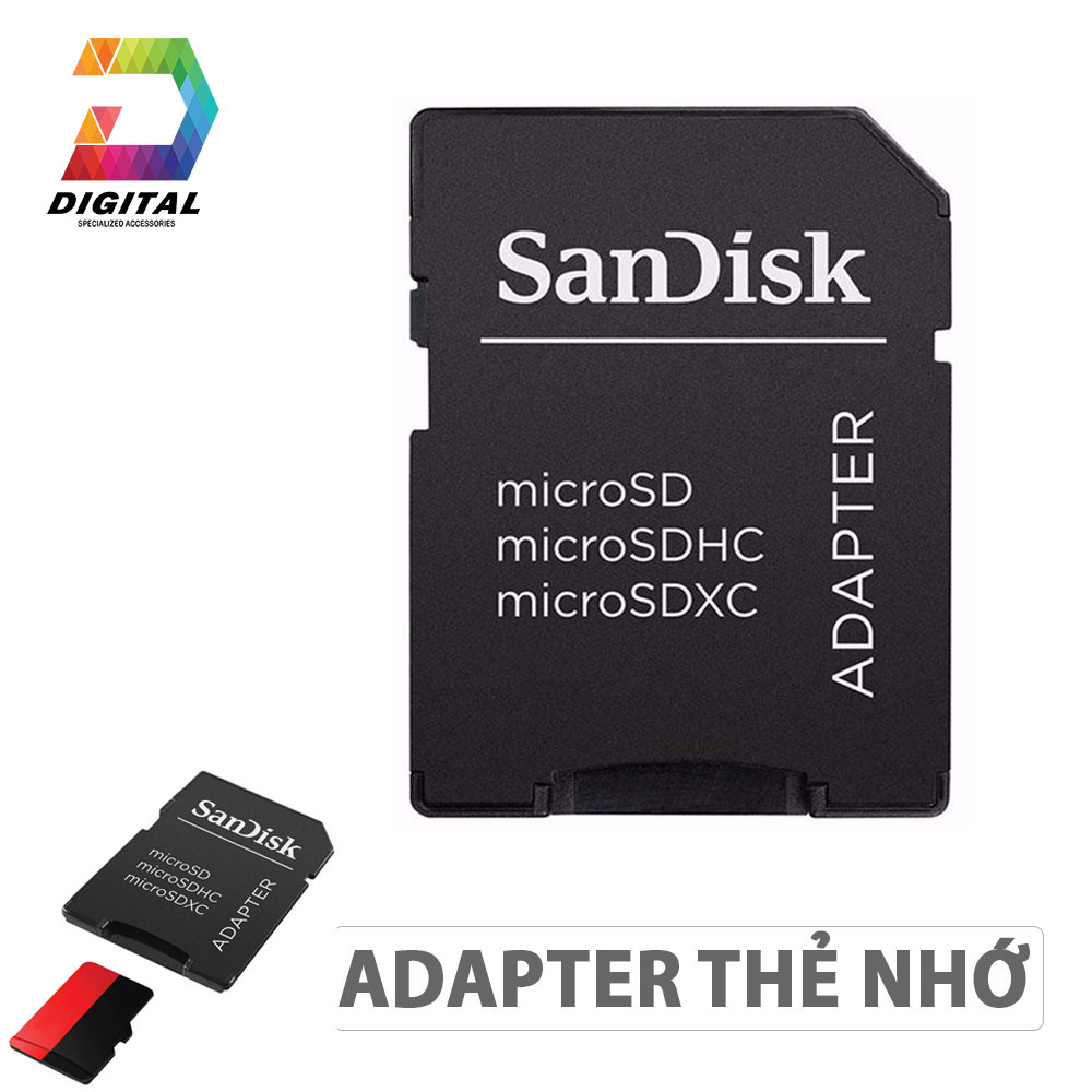 Adapter Thẻ Nhớ Sandisk Chuyển Đổi Thẻ Nhớ Micro SD Sang Thẻ Nhớ SD Chính