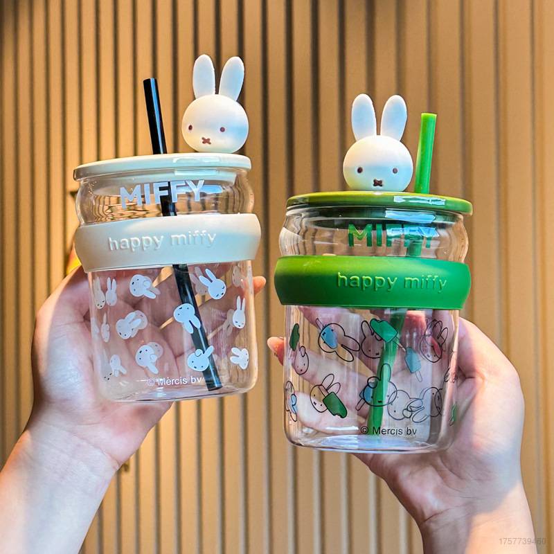 Miffy Glass Cup - High Temperature Resistant, Cute Rabbit Design, Large  Capacity Straw Cup | Lazada Singapore