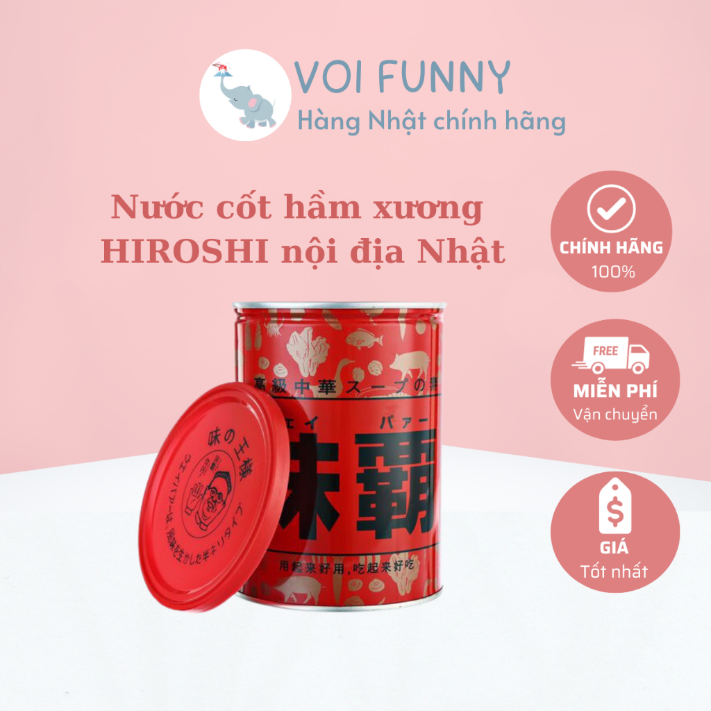 [CHÍNH HÃNG] - Nước cốt hầm xương HIROSHI nội địa Nhật LOẠI 500GR/1KG date 2026