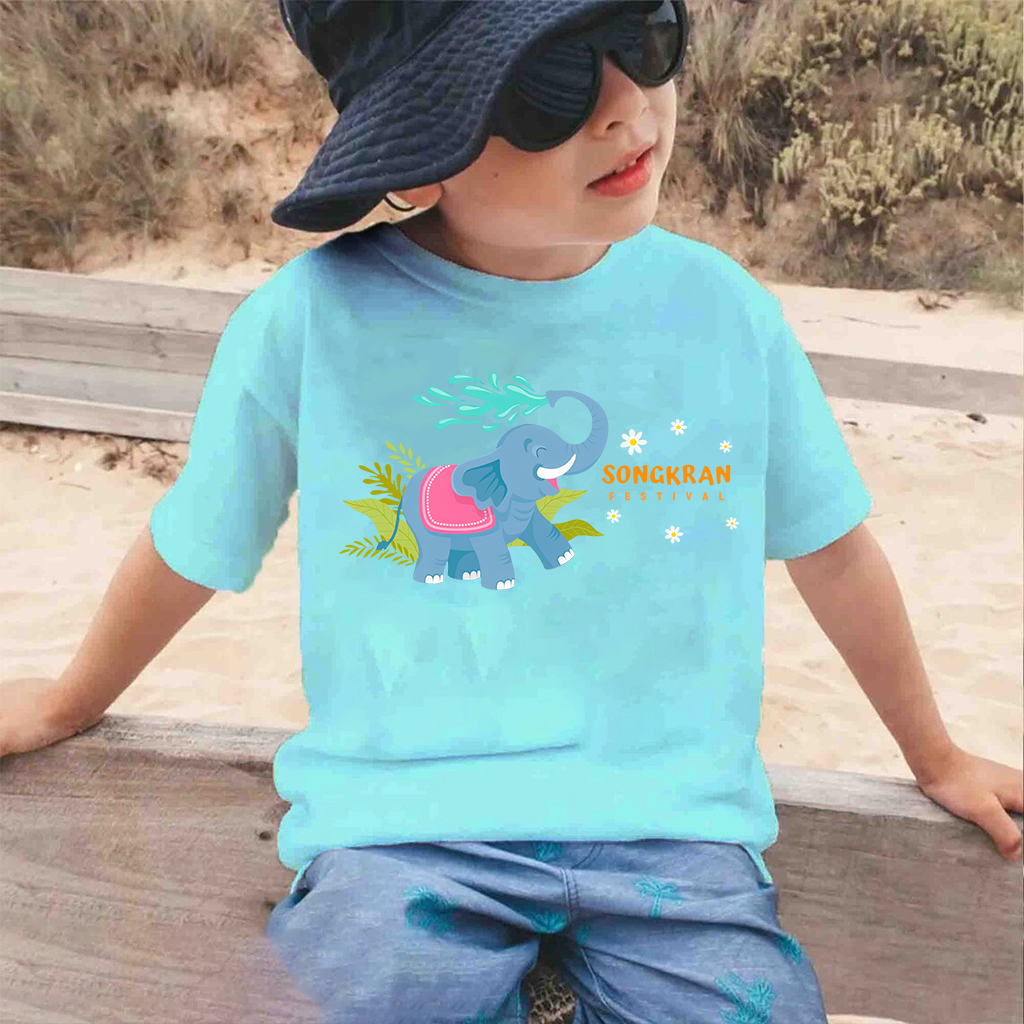 เสื้อยืดเด็กลายสงกรานต์ไทยแลนด์ ราคา 149 บาท*ส่งฟรี
