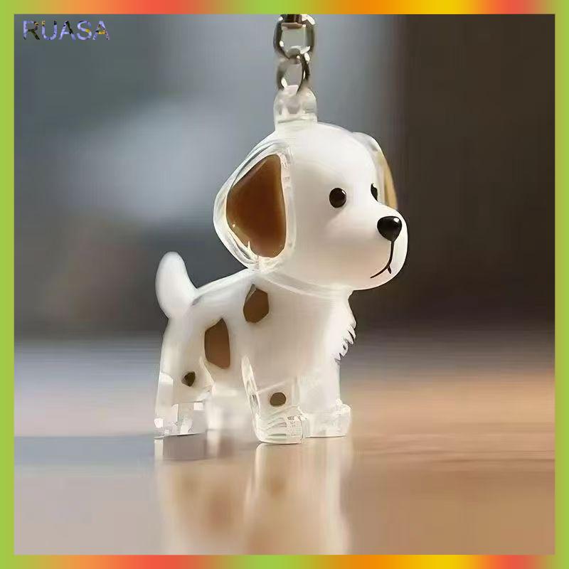 RUASA Rõ ràng Puppy tóc tưởng niệm lưu niệm viên nang pet của chó lông container tự làm mặt dây chuyền Keychain trang trí vật nuôi những người yêu thích nhà hiển thị Quà Tặng - 3