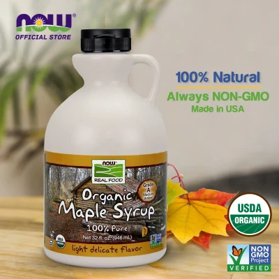 Now Foods, Real Food, Organic Maple Syrup, Grade A, Medium Amber, 32 fl oz (946 ml)