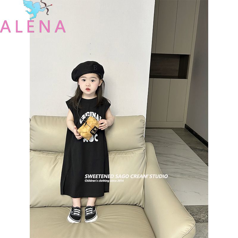 ALENA 🧡🧡🧡 Quần Áo Trẻ Em Phong Cách Hàn Quốc Váy Không Tay Cho Bé Gái Thời Trang Mùa Hè Quần Áo Mùa 