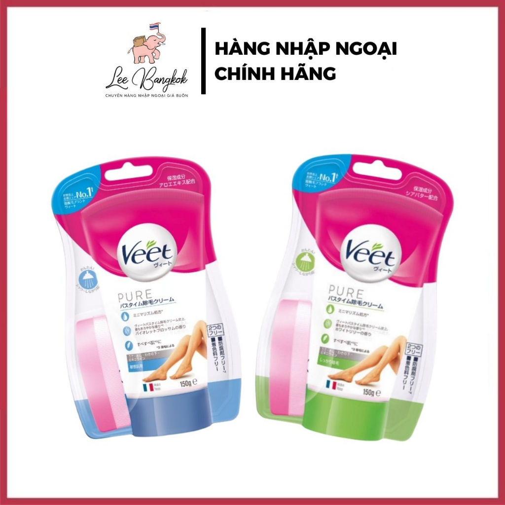 [VEET NHẬT] Kem Tẩy Lông Veet Pure Bathtime, Tẩy Lông Triệt Để Khi Tắm Hương Thơm Dịu Nhẹ Cho Da Nhạy Cảm Nhật Bản 150g