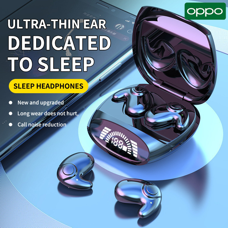 🎧Chất lượng âm thanh tốt🎧️ 2025 Oppo md528 ngủ Tai nghe không dây Bluetooth vô hình tai nghe TWS Stereo tiếng ồn hủy bỏ tai nghe mini không thấm nước