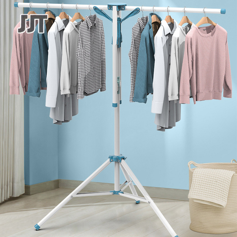 clothes hanger Floor hanger collapsible Indoor clothes rack Four corners drying rack Telescopic rod Household bask in the quilt ราคา 686 บาท*ส่งฟรี