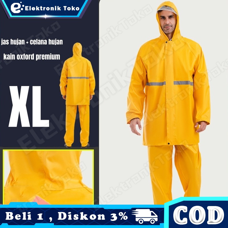 Yellow Adult Project Suit Raincoat Made of Thick Oxford Cloth Harga 77,040 rupiah*Gratis Ongkir