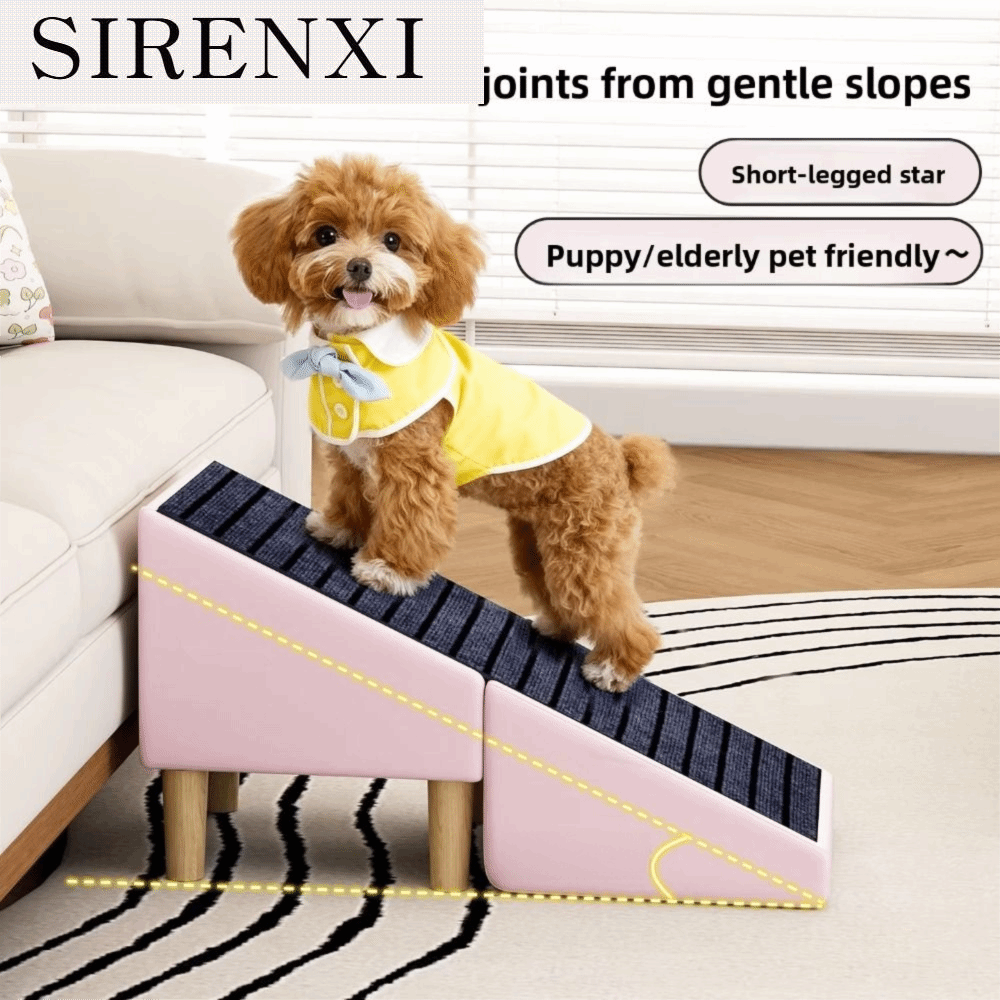 SIRENXI กันลื่น บันไดสำหรับสุนัขแบบ 2-in-1 พับได้ ไม้เนื้อแข็ง ทางลาดสำหรับสัตว์เลี้ยง แข็งแรง สบาย เก้าอี้สำหรับสุนัข สำหรับสุนัขตัวเล็ก ราคา 5,112 บาท*ส่งฟรี