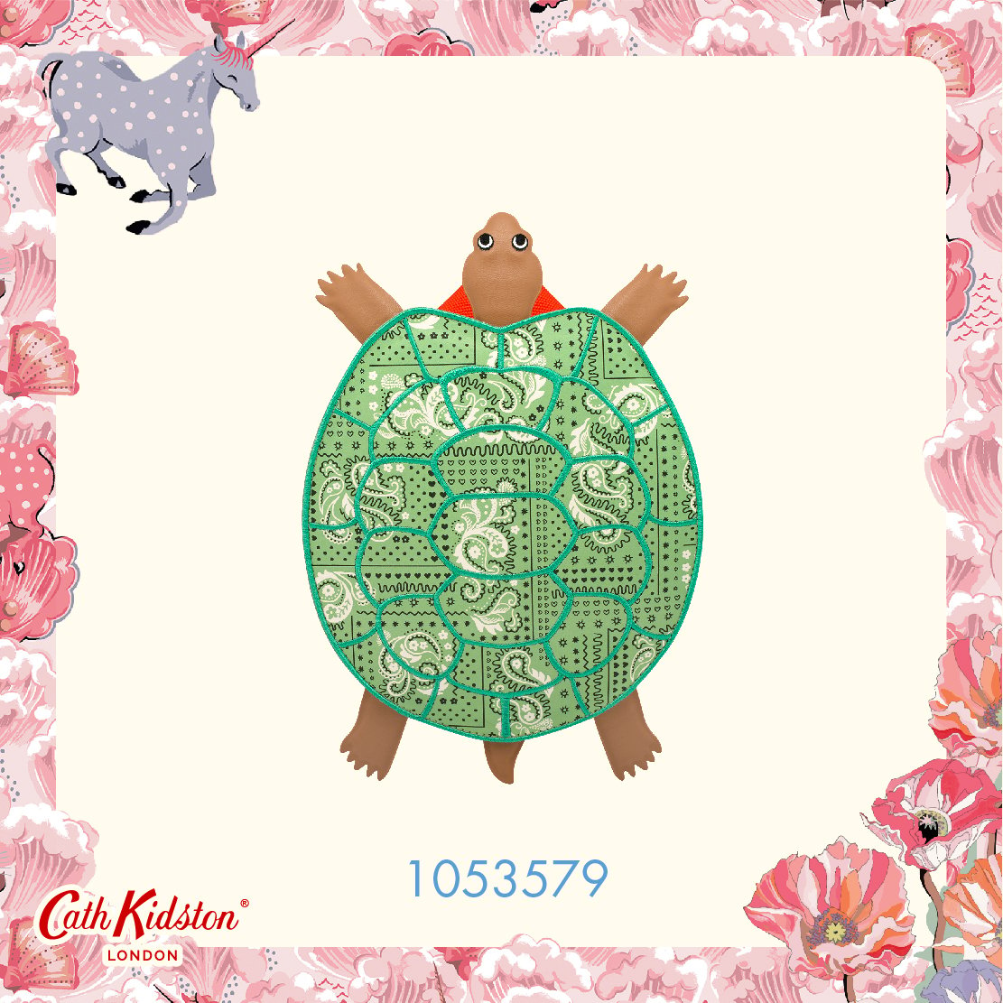 Cath Kidston - Bình nước cho bé/Kids Tortoise Novelty Backpack - Tortoise Bag - Green -1053579