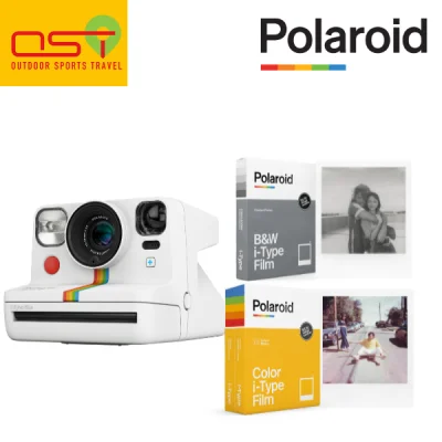 Polaroid Now+ i‑Type Instant Camera Bundle (Polaroid Now+ & i-Type Colour Film - Double Pack + i-Type B&W Film)