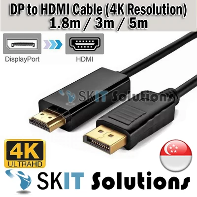 1.8M / 3M / 5M DP Display Port Displayport Male to HDMI - Compatible Male Cable, 4K*2K Resolution Adapter Converter, Connect PC Laptop Computer to TV Projector to Monitor, Displayport to HDMI - Compatible Cable, Displayport to HDMI - Compatible 4K Adapter