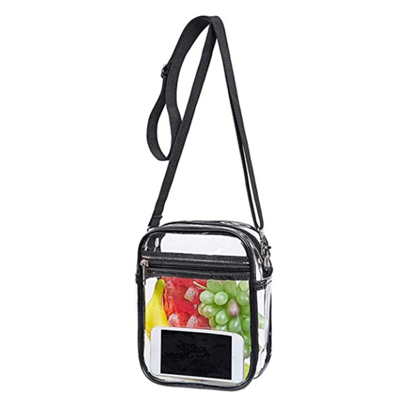 1 Piece Transparent PVC Messenger Bag Shoulder Bag Outdoor Travel Organizer with Adjustable Shoulder Strap for Outdoor