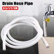 Marriitt 1Pcs Waste Water Outlet Expel Drain Hose Pipe Flexible Faucet Accessories Hose Tube Stretchable White PP Plumbing for Washing Machine Dishwasher Air Conditioner