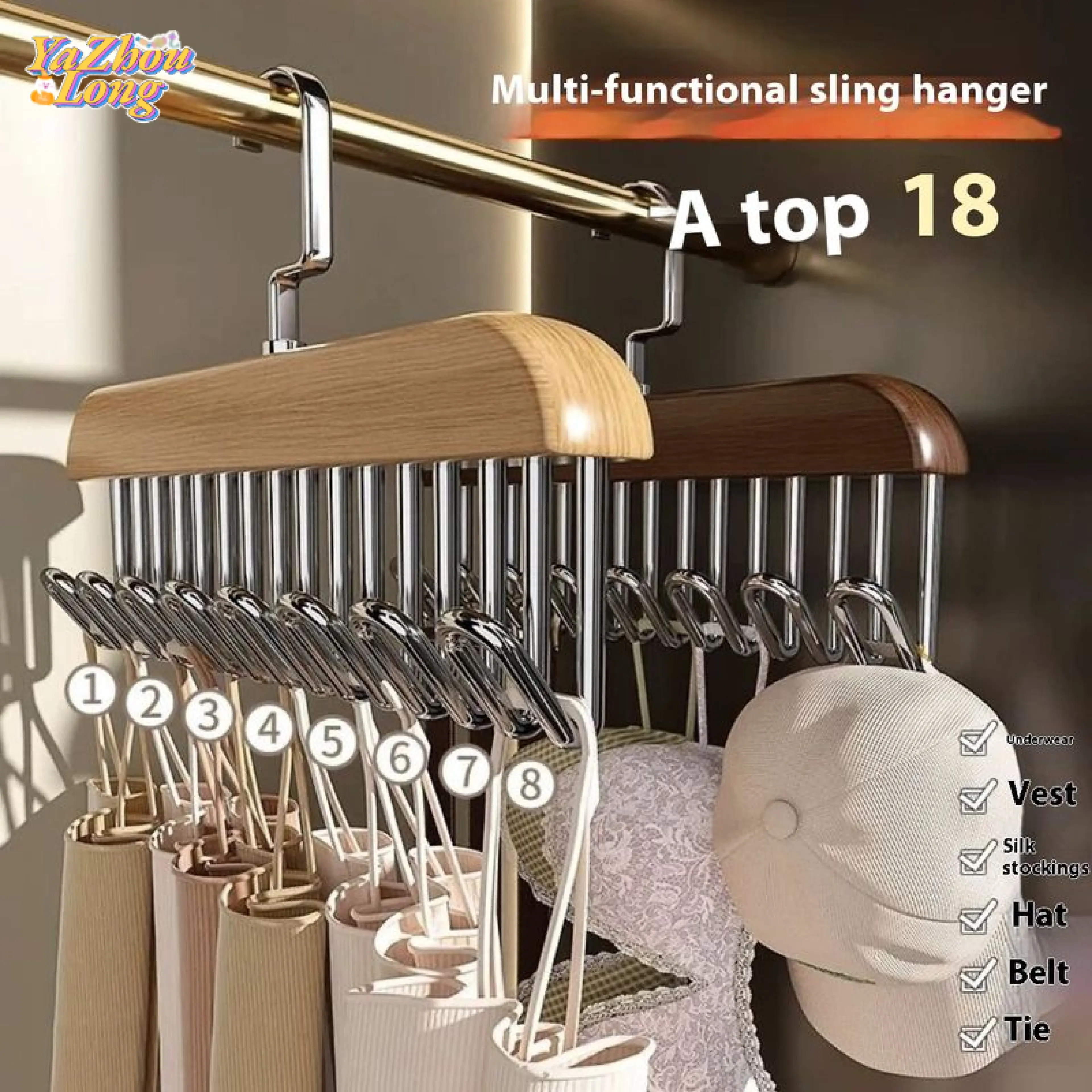 YZLong Multifunctional Hanger for Bras, Socks, Hats, Belts, and Ties - Space-Saving Design