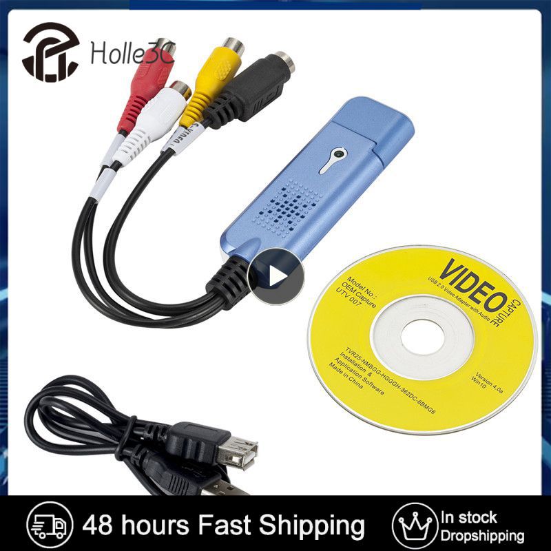 การ์ดอะแดปเตอร์ทีวี การ์ดจับภาพวิดีโอง่าย DVR USB 2.0 Easycap 4 ช่อง DVD VHS Audio Acquisition Converter ราคา 11,629 บาท*ส่งฟรี