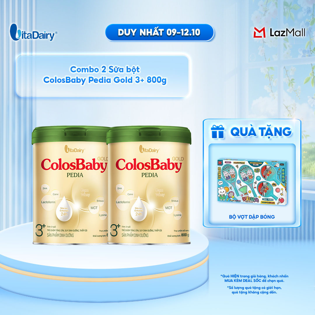 [COMBO 2 LON] Sữa bột ColosBaby Pedia Gold 3+ - Lon 800g