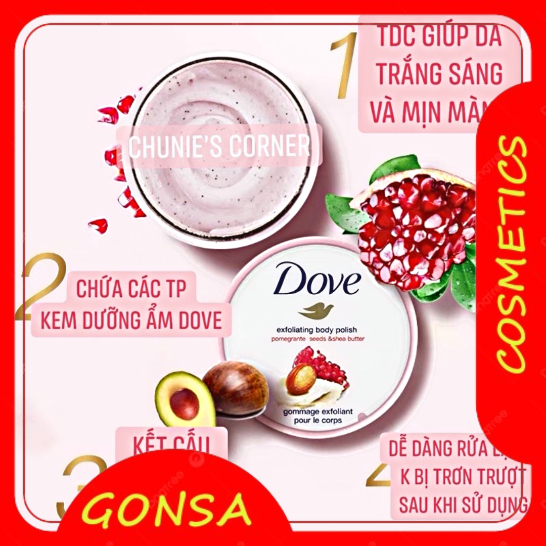 01 lọ  Tẩy Tế Bào Chết Dove Mỹ Exfoliating Body Polish 298g - Tẩy Da Chết Dove Mỹ - Tẩy Da Chết Dove