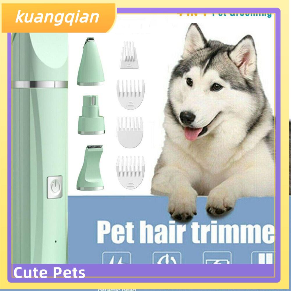 KUANGQIAN 4 in 1 Dog Hair Trimmer Cordless ABS Pet Electric Hair Clipper