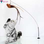 BETOP Cat Simulation Feather Bird Toy with Bell (Brand: BETOP)