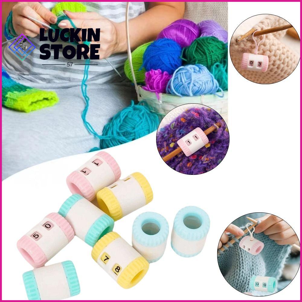 TREND 57SHOP Nhựa Bộ đếm mũi đan Hướng dẫn sử dụng cầm tay Phổ quát Bộ đếm mũi móc Tự làm mini Bộ đếm hàng đan Thủ công len