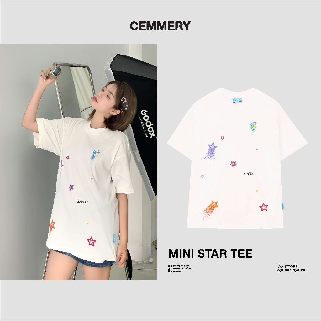 Áo Thun LocalBrand Cemmery "MINI STAR TEE" #Cream S-5XL