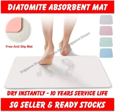 Diatomite Mat - Earth Absorbent Fast Drying Bath Floor Mat Non slip Antibacterial For Bathroom & Shower ( mat diatomite cup soap coaster pad coasters earth diatomaceous holder water dish absorption heat absorbent drink resistant )