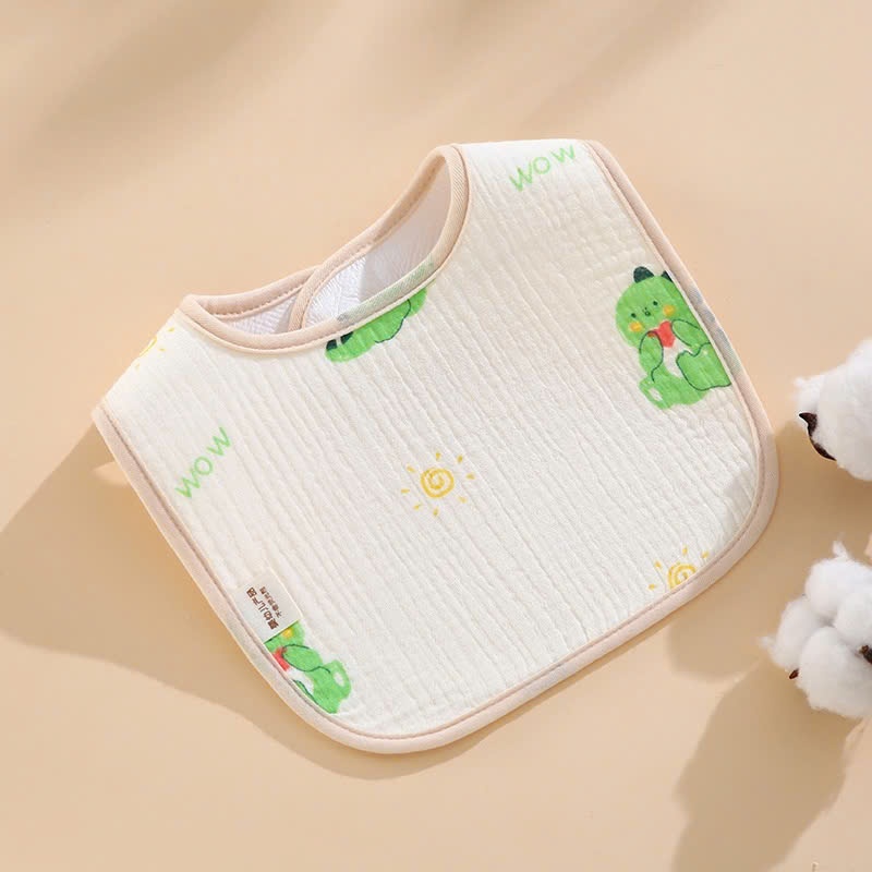 Yếm chống thấm chữ U vải muslin an toàn cho bé, Yếm cổ vuông muslin chống thấm cho bé