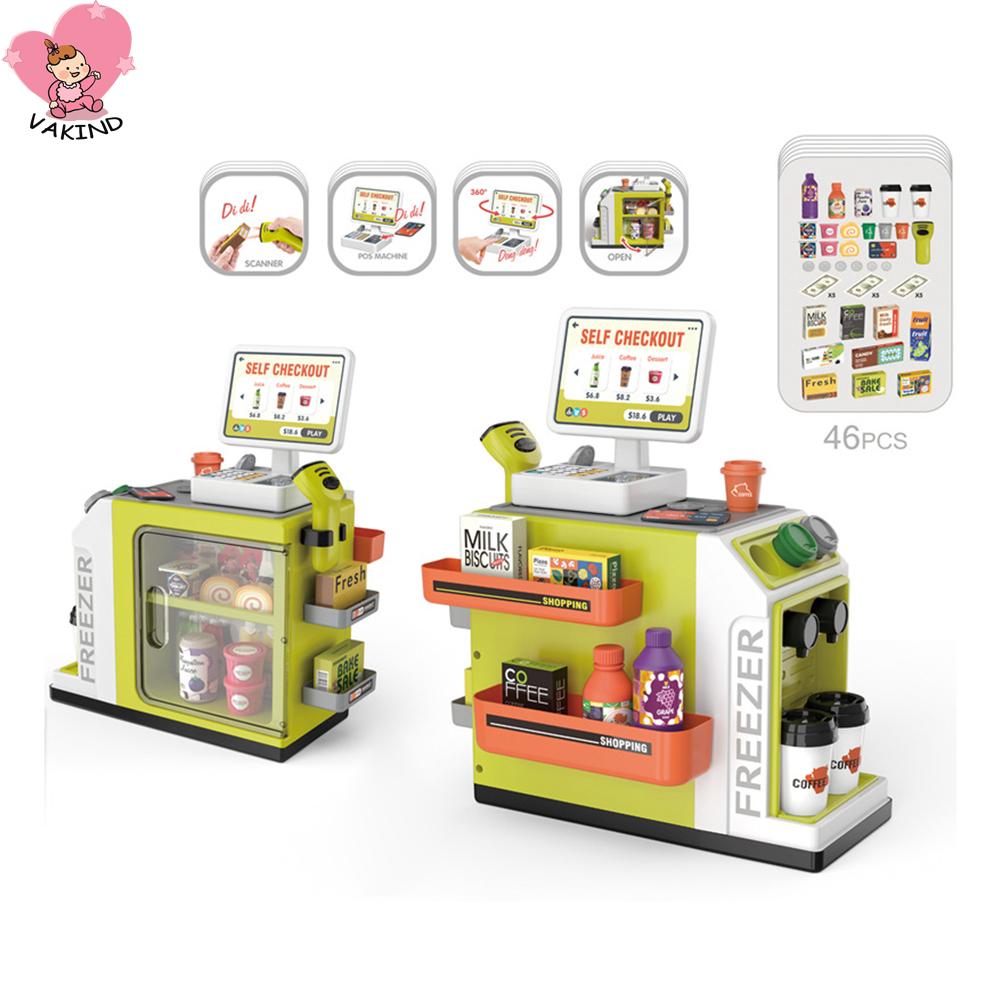 【New Arrival】Mini Supermarket Cashier with Sound Light Pretend Play Store Cashier Best Gifts Shopping Cashier BPA Free for Kids Child