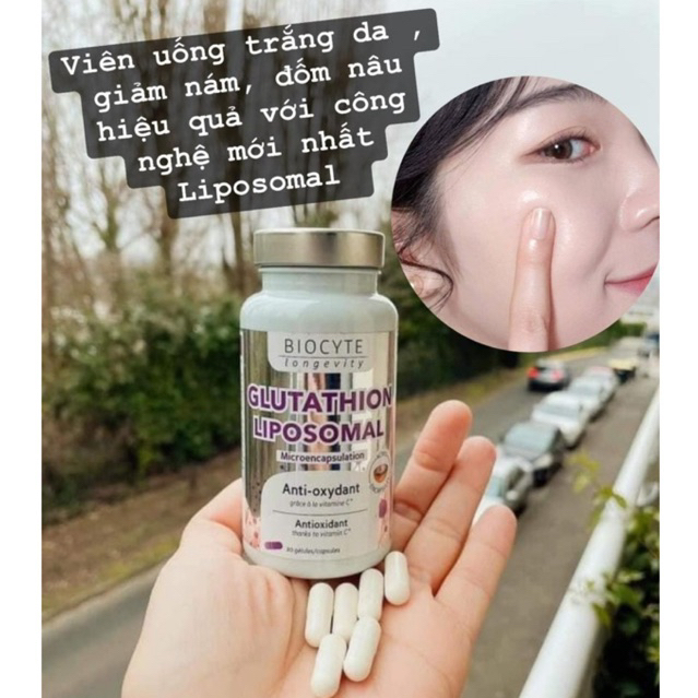 l-glutathione extract 1600mg của mỹ [Tem Chính Hãng] Viên Uống Trắng Da Glutathion Liposomal Biocyte Pháp 30 viên B19 8 Collagen Benefits: When Glutathione Cholesterol Health Dosage:1mg (standard)