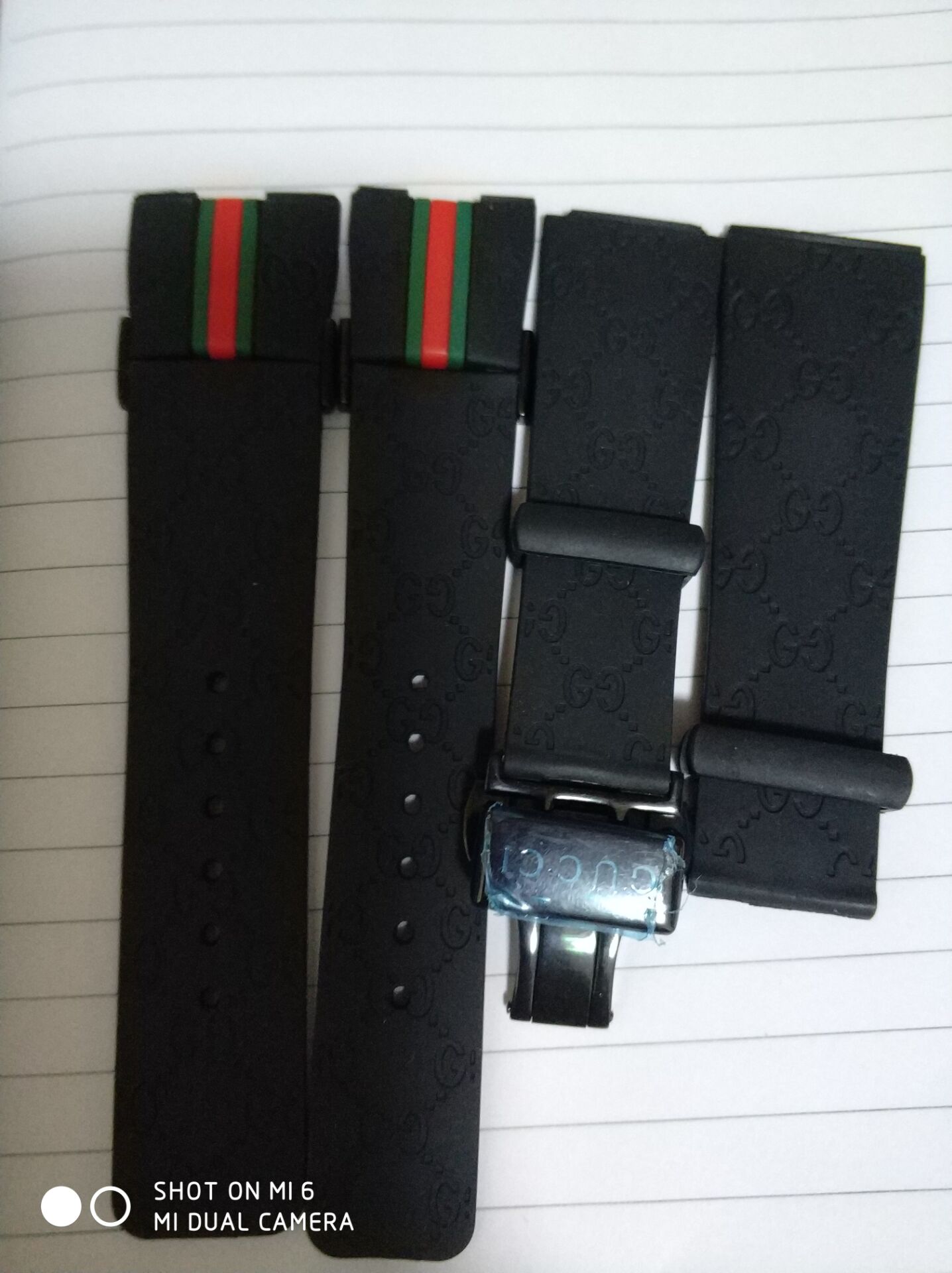 Gucci rubber black online watch strap