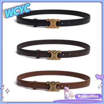 WCYC Giả da mềm Thắt lưng da nữ Mỏng Khóa Vàng Thắt lưng thiết kế Thời trang Thiết kế phương tây Thắt lưng Váy quần bò