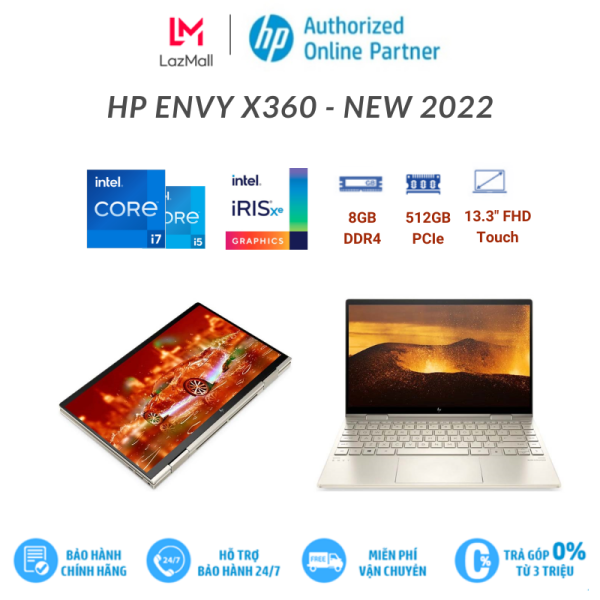 Bảng giá [Trả góp 0%]Laptop HP ENVY x360 13-bd0528TU - Vàng |Core™ i7-1165G7| 8GB DDR4 | SSD 512GB |13.3 FHD | Win11) Phong Vũ