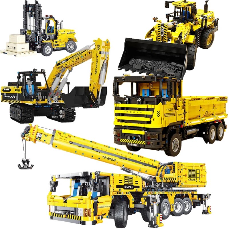 Compatible with LEGO 2.4G điều khiển từ xa kỹ thuật xe máy xúc cẩu tải xe