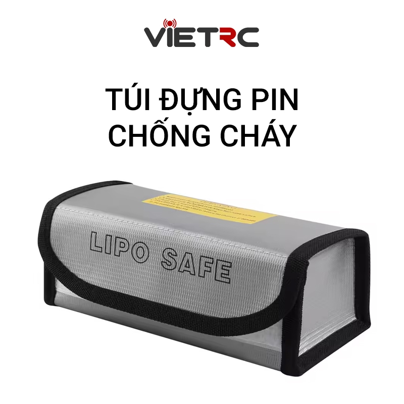 Túi đựng pin lipo 64x50x95mm / 185*75*60mm cho pin sạc tàu, xe, máy bay điều khiển từ xa