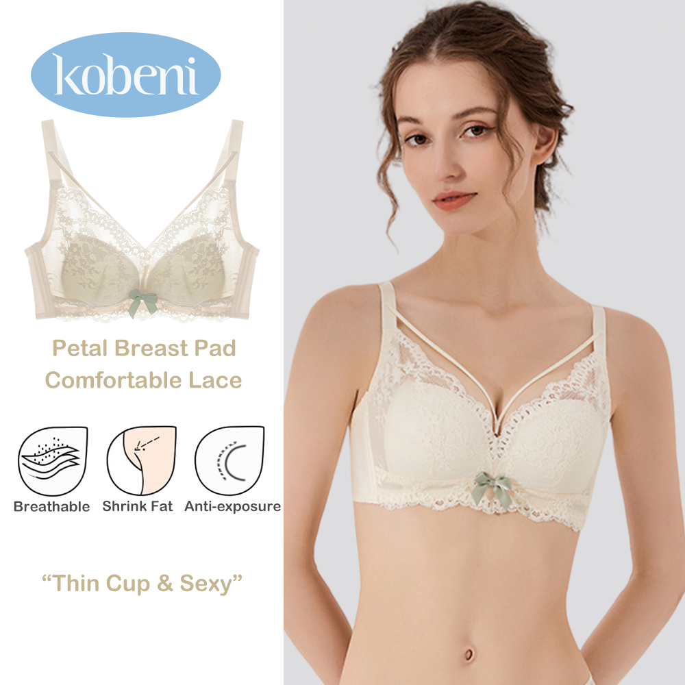 KOBENI Lace Bra Lace Bra Thin Sponge Lace Push Up Bra Japanese Style Sexy Women ราคา 349 บาท*ส่งฟรี